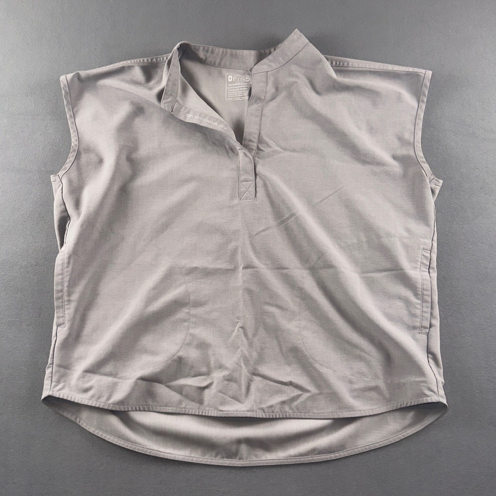 FIGS Rafaela Oversized Scrub Top Grey Technical Collection WXXSW1003 Large